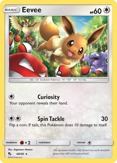 Eevee 48 #48/68 Reverse Holofoil Pokémon card from Hidden Fates