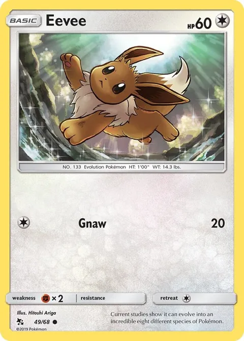 Eevee 49 #49/68 Reverse Holofoil Pokémon card from Hidden Fates
