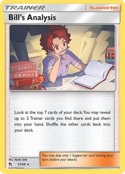 Bill's Analysis #51/68 Reverse Holofoil Pokémon card from Hidden Fates