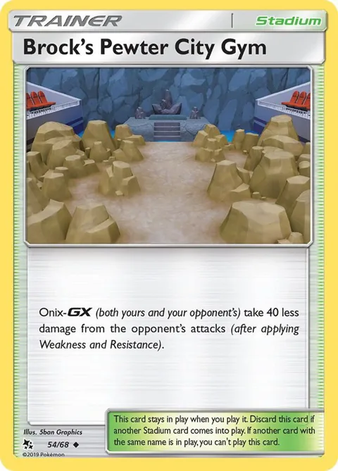Brock's Pewter City Gym #54/68 Pokémon card from Hidden Fates