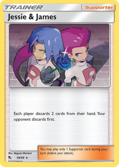 Jessie & James #58/68 Reverse Holofoil Pokémon card from Hidden Fates