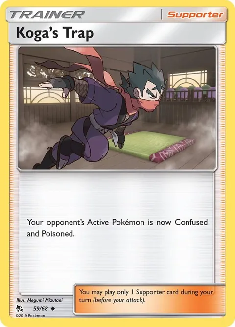 Koga's Trap #59/68 Reverse Holofoil Pokémon card from Hidden Fates