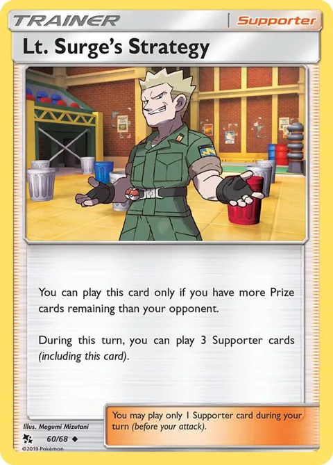 Lt. Surge's Strategy #60/68 Reverse Holofoil Pokémon card from Hidden Fates