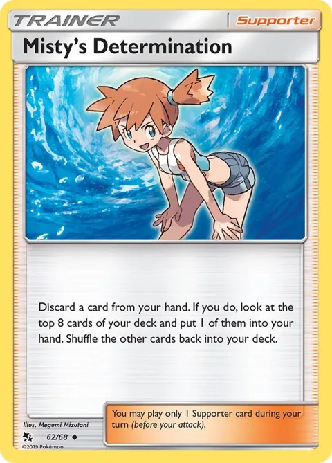 Misty's Determination #62/68 Pokémon card from Hidden Fates