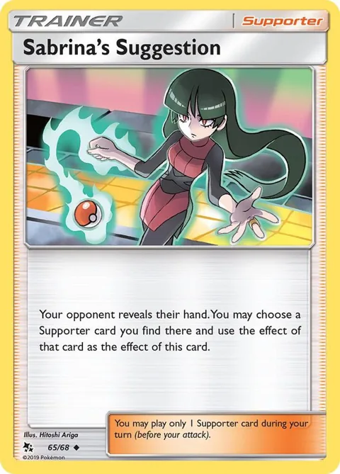 Sabrina's Suggestion #65/68 Pokémon card from Hidden Fates