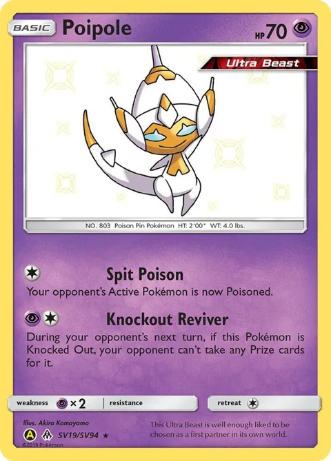 Poipole #SV19/SV94 Holofoil Pokémon card from Hidden Fates: Shiny Vault