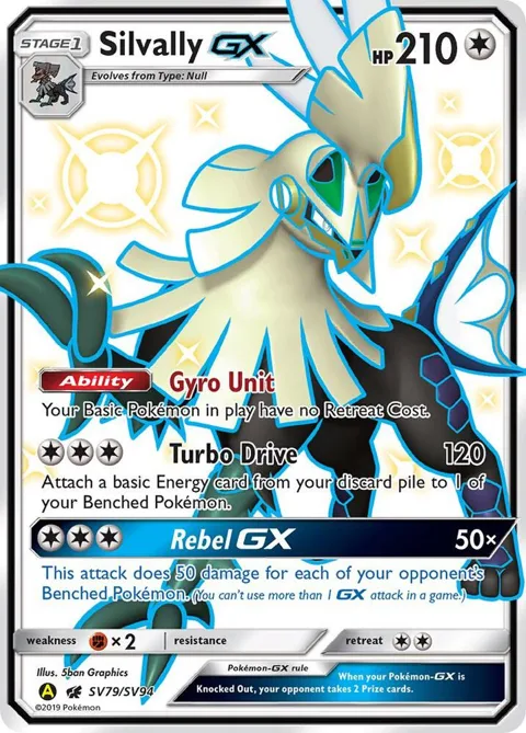 Silvally GX #SV79/SV94 Holofoil Pokémon card from Hidden Fates: Shiny Vault