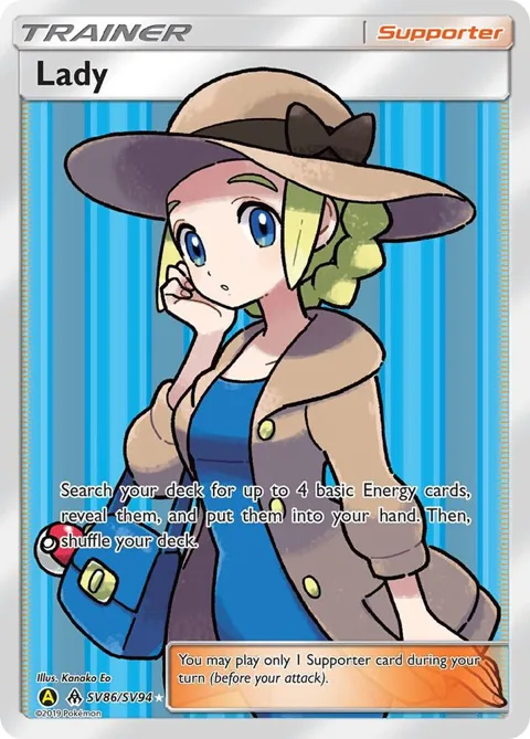 Lady #SV86/SV94 Holofoil Pokémon card from Hidden Fates: Shiny Vault