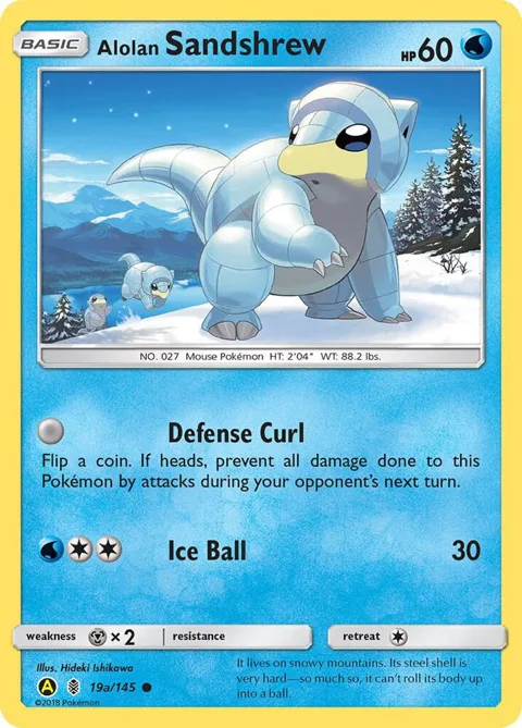 Alolan Sandshrew - 19a/145 #019a/145 Holofoil Pokémon card from Alternate Art Promos