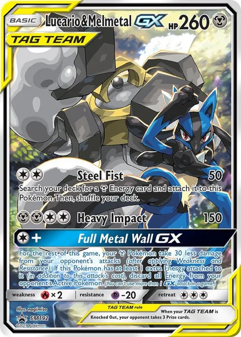 Lucario & Melmetal GX #SM192 Holofoil Pokémon card from SM Promos