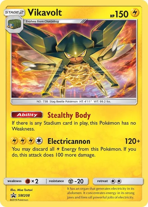 Vikavolt #SM208 Holofoil Pokémon card from SM Promos