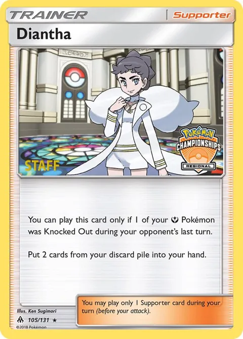 Diantha - 105/131 Regional Championships [Staff] #105/131 Reverse Holofoil Pokémon card from League & Championship Cards
