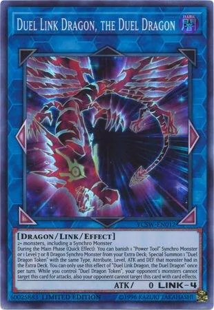 Duel Link Dragon, the Duel Dragon Super Rare YCSW-EN012 Yu-Gi-Oh card from Yu-Gi-Oh! Championship Series Prize Cards