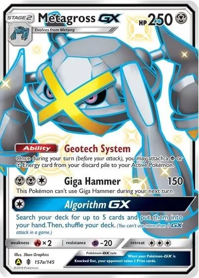 Metagross GX #157a/145 Holofoil Pokémon card from Alternate Art Promos