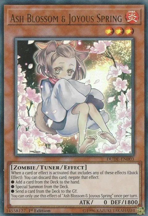 Ash Blossom & Joyous Spring DUDE-EN003 Yu-Gi-Oh card from Duel Devastator