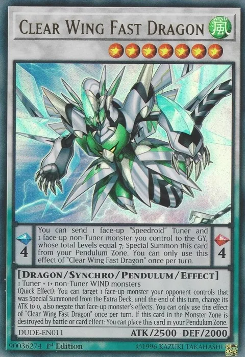 Clear Wing Fast Dragon DUDE-EN011 Yu-Gi-Oh card from Duel Devastator