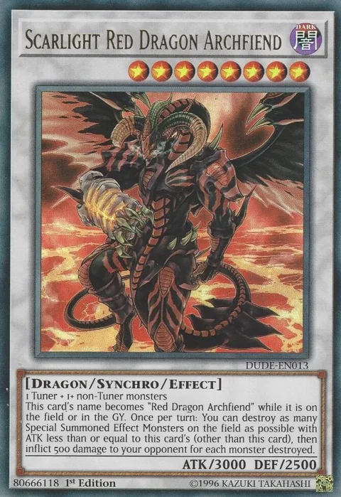 Scarlight Red Dragon Archfiend DUDE-EN013 Yu-Gi-Oh card from Duel Devastator