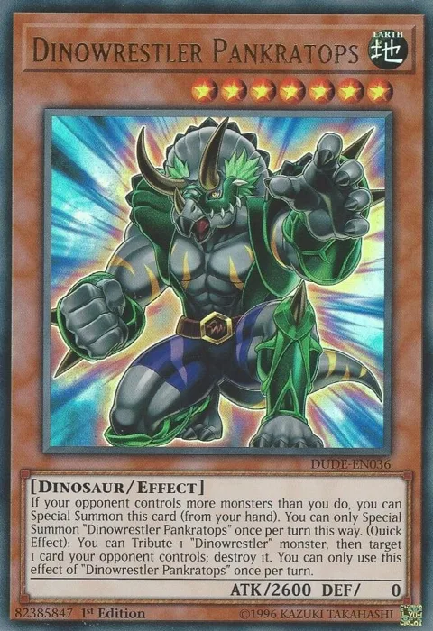 Dinowrestler Pankratops DUDE-EN036 Yu-Gi-Oh card from Duel Devastator