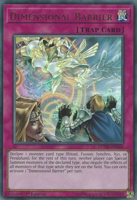 Dimensional Barrier DUDE-EN048 Yu-Gi-Oh card from Duel Devastator