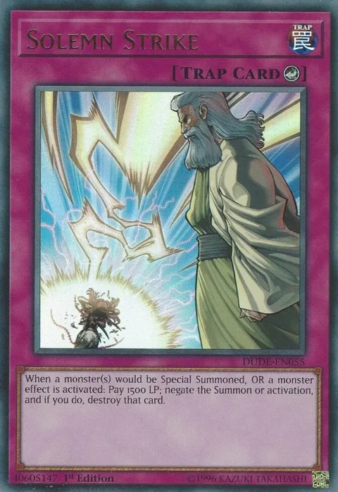 Solemn Strike DUDE-EN055 Yu-Gi-Oh card from Duel Devastator