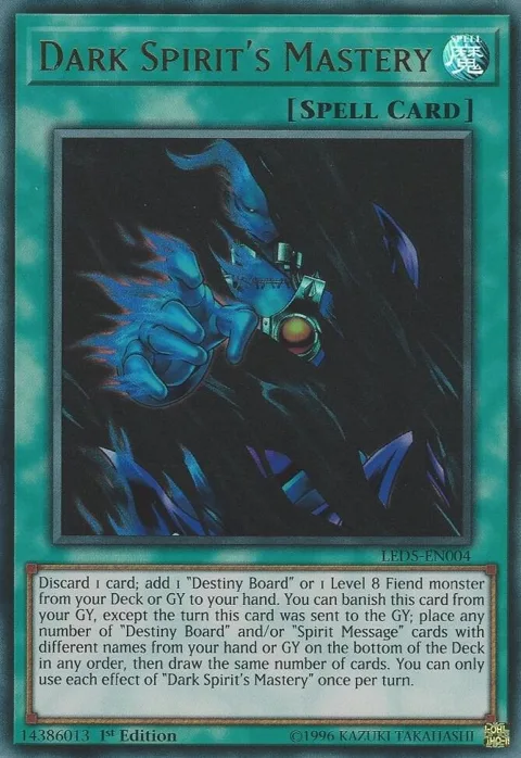 Dark Spirit's Mastery LED5-EN004 Yu-Gi-Oh card from Legendary Duelists: Immortal Destiny