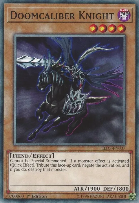 Doomcaliber Knight LED5-EN007 Yu-Gi-Oh card from Legendary Duelists: Immortal Destiny