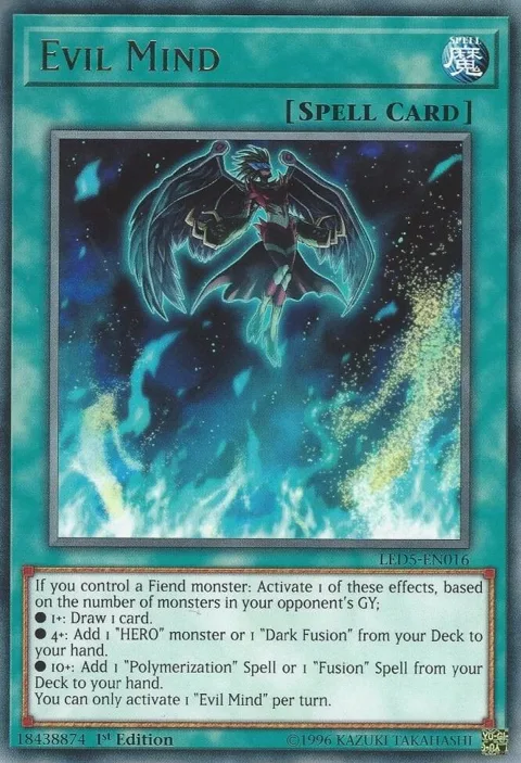 Evil Mind LED5-EN016 Yu-Gi-Oh card from Legendary Duelists: Immortal Destiny