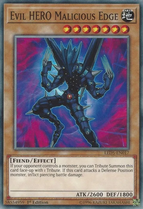 Evil HERO Malicious Edge LED5-EN017 Yu-Gi-Oh card from Legendary Duelists: Immortal Destiny