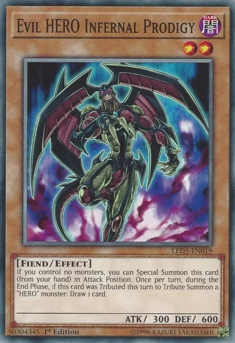 Evil HERO Infernal Prodigy LED5-EN019 Yu-Gi-Oh card from Legendary Duelists: Immortal Destiny