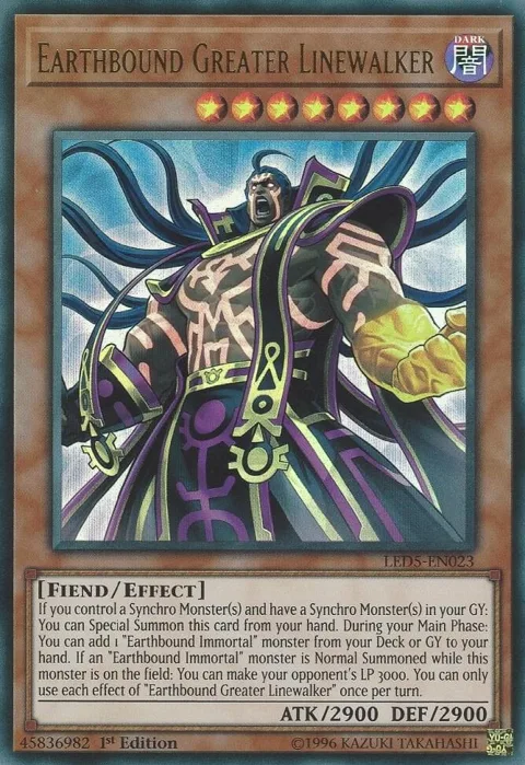 Earthbound Greater Linewalker LED5-EN023 Yu-Gi-Oh card from Legendary Duelists: Immortal Destiny
