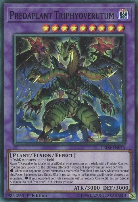 Predaplant Triphyoverutum LED5-EN045 Yu-Gi-Oh card from Legendary Duelists: Immortal Destiny