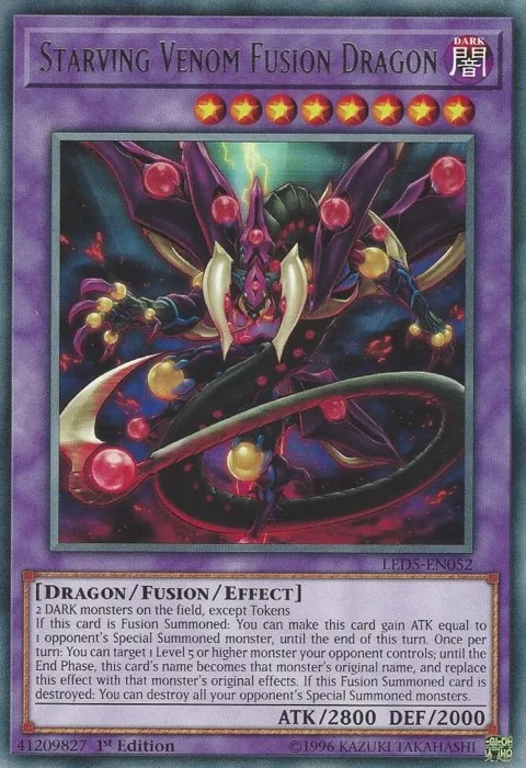Starving Venom Fusion Dragon LED5-EN052 Yu-Gi-Oh card from Legendary Duelists: Immortal Destiny