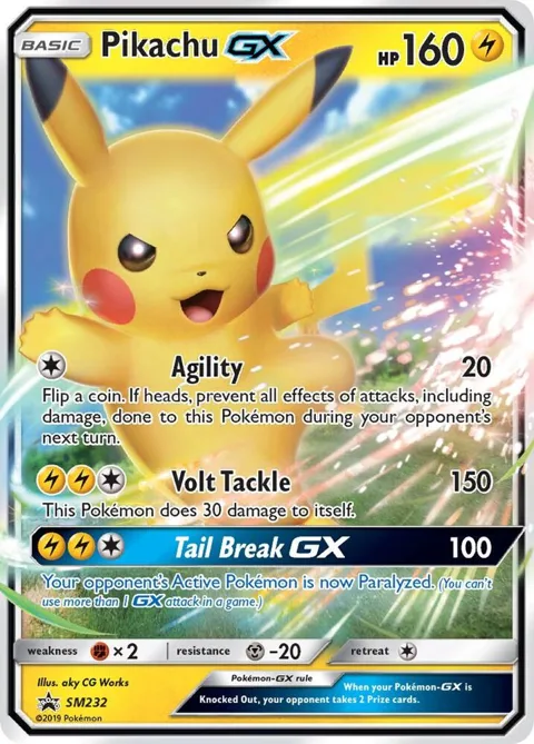 Pikachu GX #SM232 Holofoil Pokémon card from SM Promos
