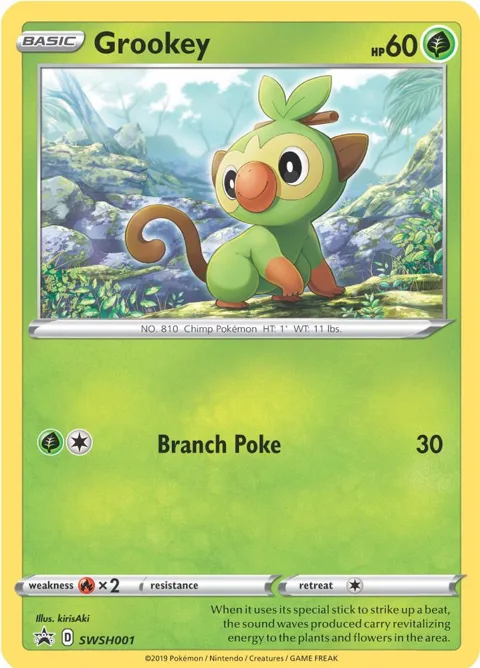 Grookey #SWSH001 Holofoil Pokémon card from Sword & Shield Promo Cards