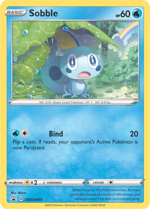 Sobble #SWSH003 Holofoil Pokémon card from Sword & Shield Promo Cards