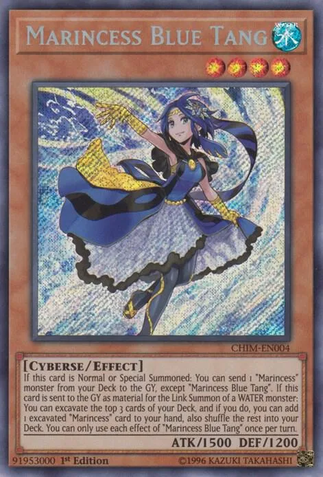 Marincess Blue Tang CHIM-EN004 1st Edition Yu-Gi-Oh card from Chaos Impact