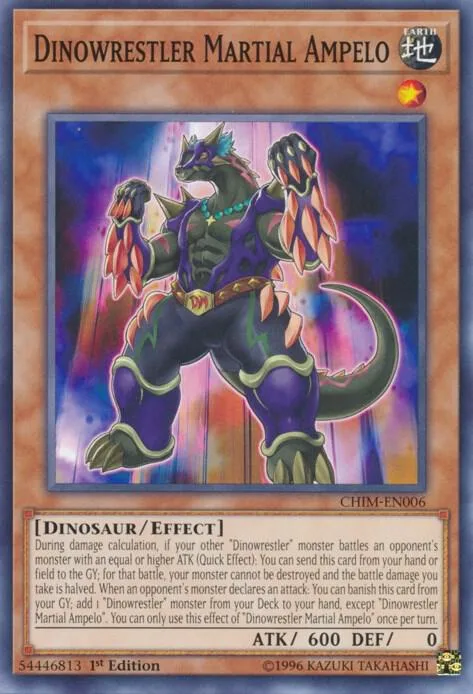 Dinowrestler Martial Ampelo CHIM-EN006 1st Edition Yu-Gi-Oh card from Chaos Impact