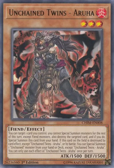 Unchained Twins - Aruha CHIM-EN008 Yu-Gi-Oh card from Chaos Impact