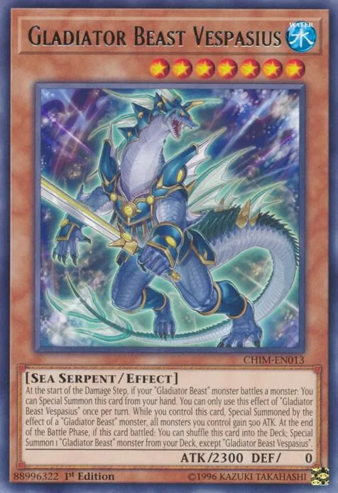 Gladiator Beast Vespasius CHIM-EN013 Yu-Gi-Oh card from Chaos Impact