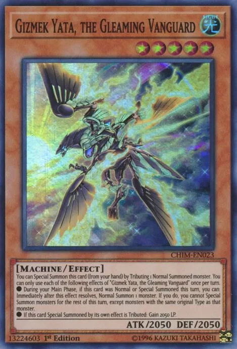 Gizmek Yata, the Gleaming Vanguard CHIM-EN023 1st Edition Yu-Gi-Oh card from Chaos Impact