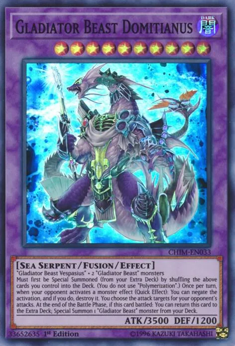 Gladiator Beast Domitianus CHIM-EN033 Unlimited Yu-Gi-Oh card from Chaos Impact