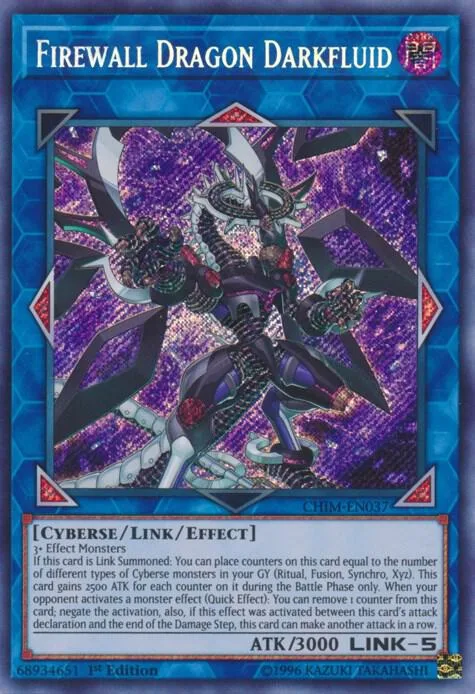 Firewall Dragon Darkfluid CHIM-EN037 Unlimited Yu-Gi-Oh card from Chaos Impact