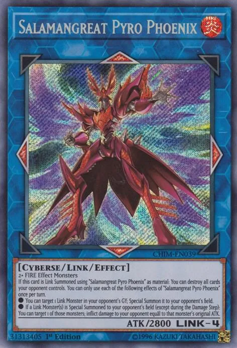 Salamangreat Pyro Phoenix CHIM-EN039 1st Edition Yu-Gi-Oh card from Chaos Impact