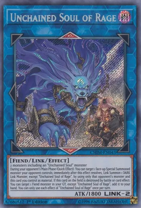 Unchained Soul of Rage CHIM-EN043 1st Edition Yu-Gi-Oh card from Chaos Impact