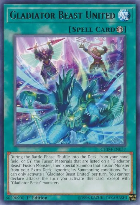 Gladiator Beast United CHIM-EN057 1st Edition Yu-Gi-Oh card from Chaos Impact