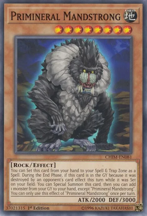 Primineral Mandstrong CHIM-EN081 1st Edition Yu-Gi-Oh card from Chaos Impact