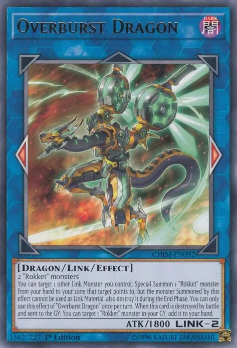 Overburst Dragon CHIM-EN092 1st Edition Yu-Gi-Oh card from Chaos Impact