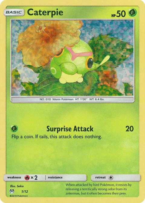 Caterpie - 1/12 #001/012 Holofoil Pokémon card from McDonald's Promos 2019
