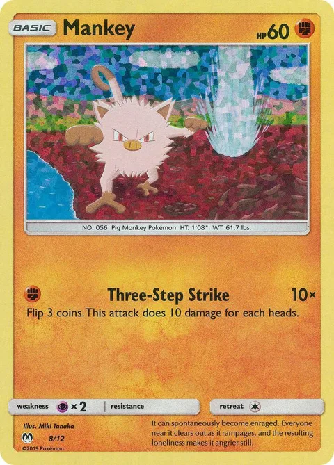 Mankey - 8/12 #008/012 Holofoil Pokémon card from McDonald's Promos 2019