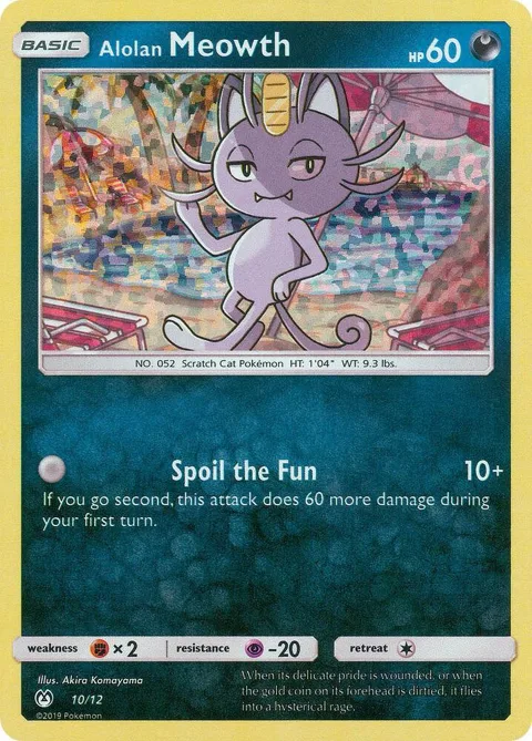Alolan Meowth - 10/12 #010/012 Holofoil Pokémon card from McDonald's Promos 2019